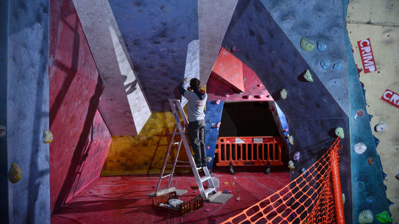 Staff working at Creation Indoor Climbing Centre in Birmingham Staff working at Creation Indoor Climbing Centre in Birmingham