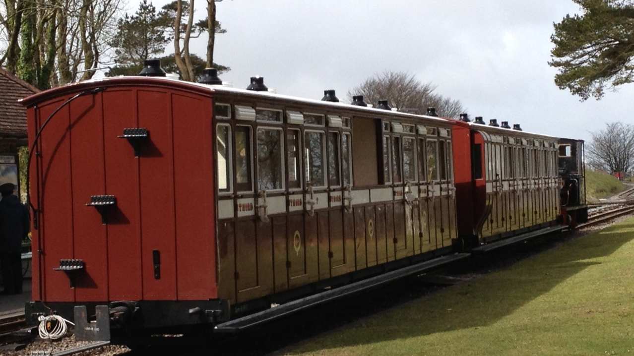 Train at Lynton and Barnstaple Railway in Parracombe Train at Lynton and Barnstaple Railway in Parracombe