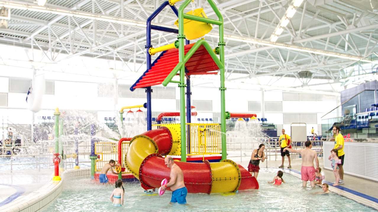 Water play frame at Olympia Leisure Centre in Dundee Water play frame at Olympia Leisure Centre in Dundee