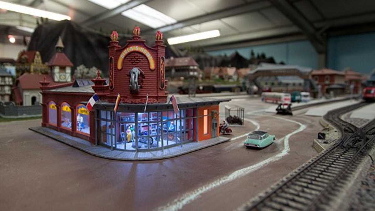 Model village at Fort Victoria Model Railway in Yarmouth