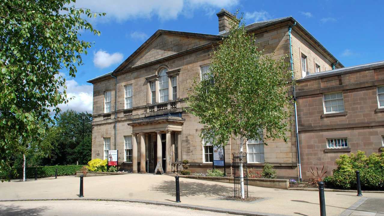Outside view of hall at Clifton Park in Rotherham