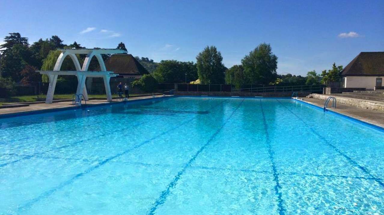 Outdoor swimming pool at Stratford Park Leisure Centre in Stroud Outdoor swimming pool at Stratford Park Leisure Centre in Stroud