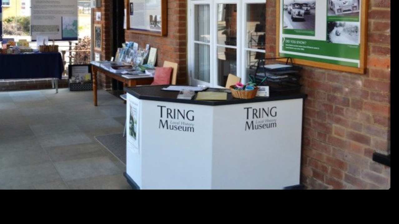 Information desk at Tring Local History Museum Information desk at Tring Local History Museum