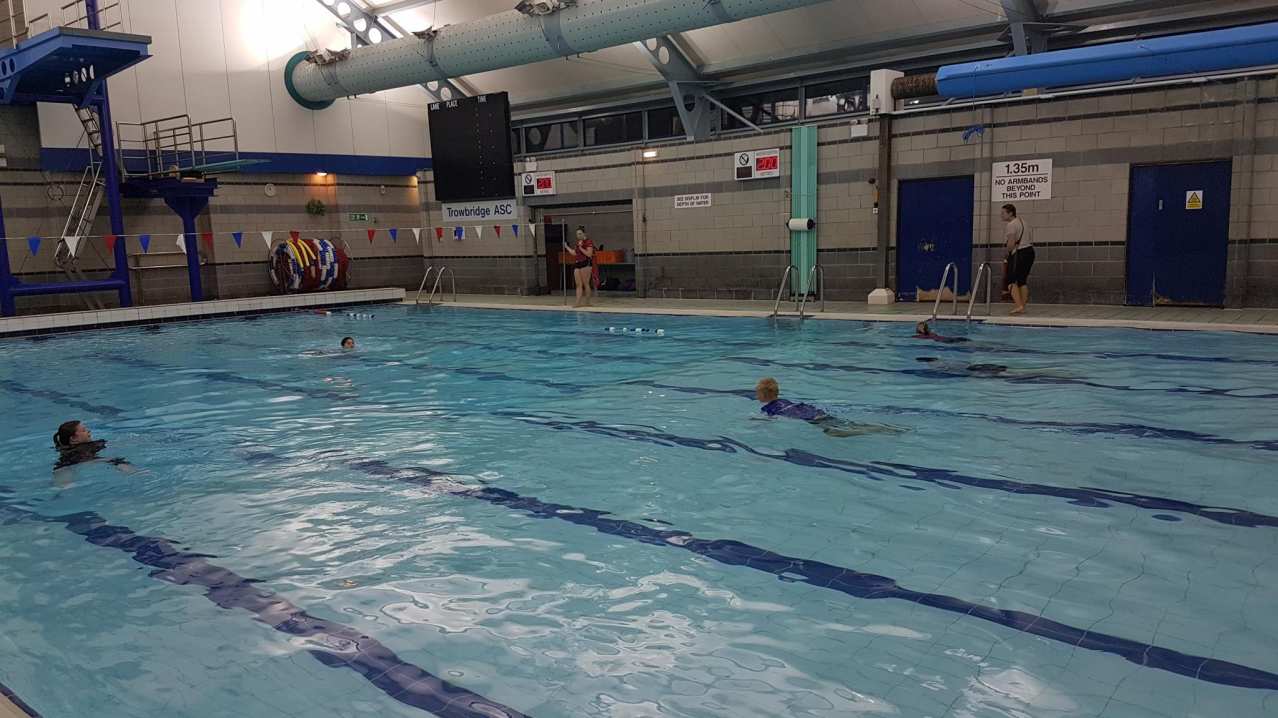 People in swimming pool at Trowbridge Sports Centre People in swimming pool at Trowbridge Sports Centre