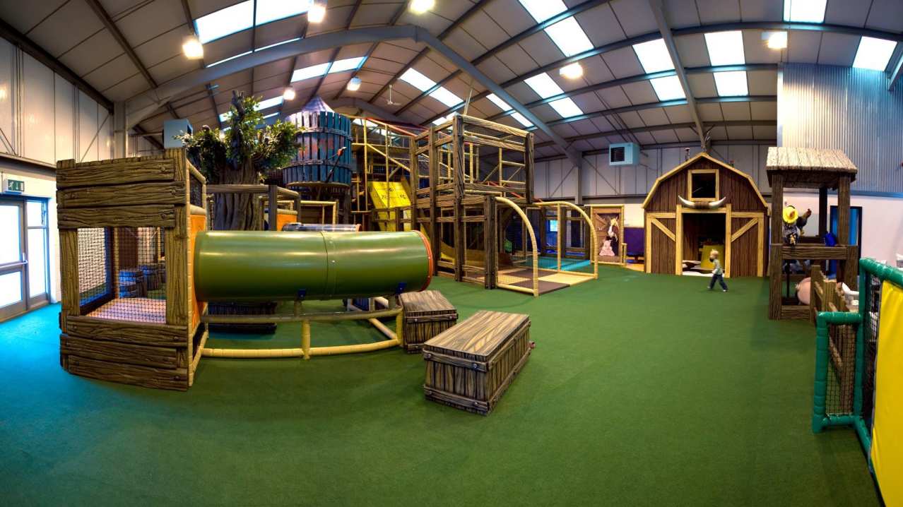Indoor soft play frame at Farmer Freds Adventure Play Barn in Kings Lynn