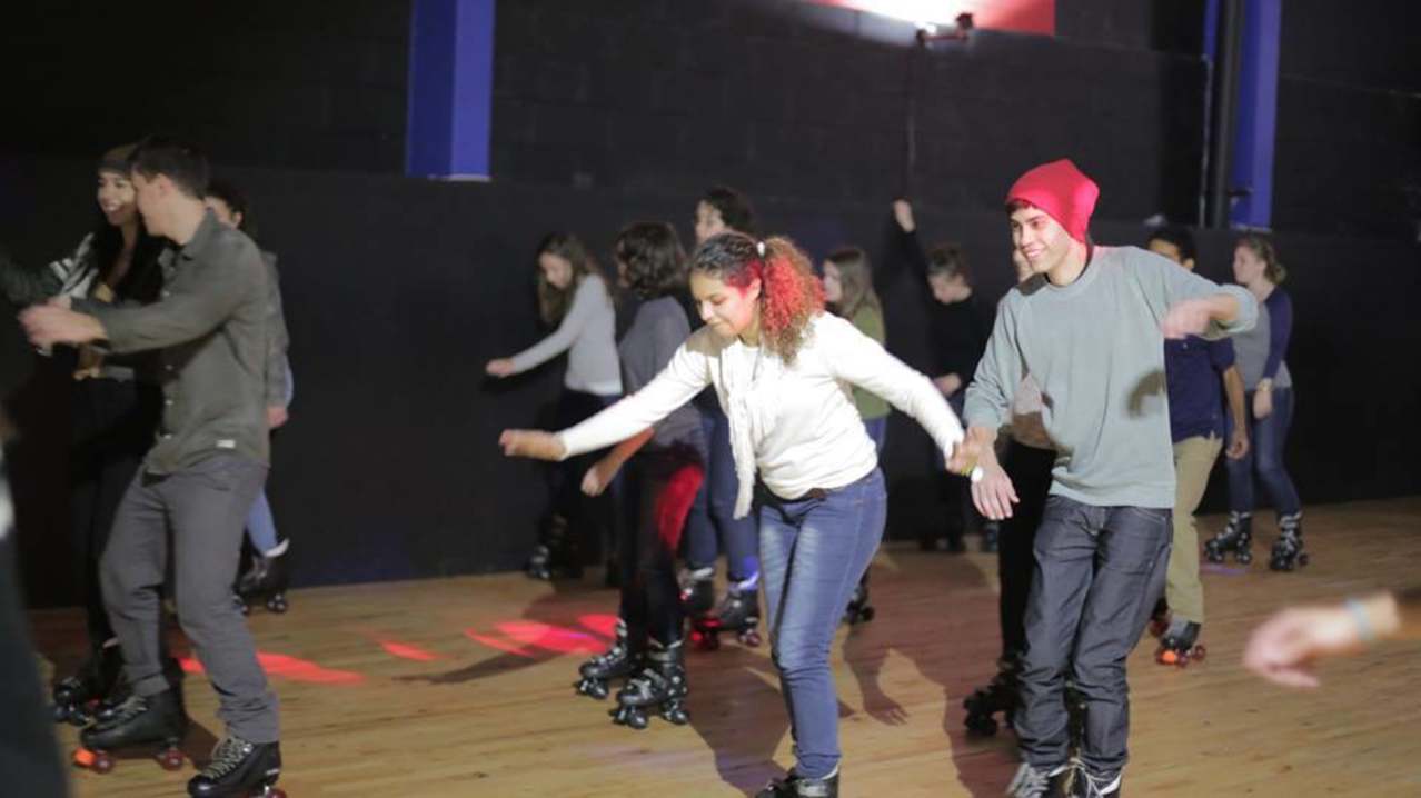 People rollerskating at Roller Jam in Ballysimon
