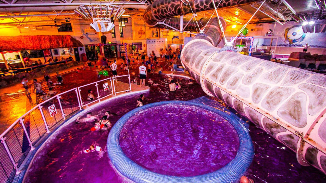 Families in swimming pool at Dimensions in Stoke on Trent