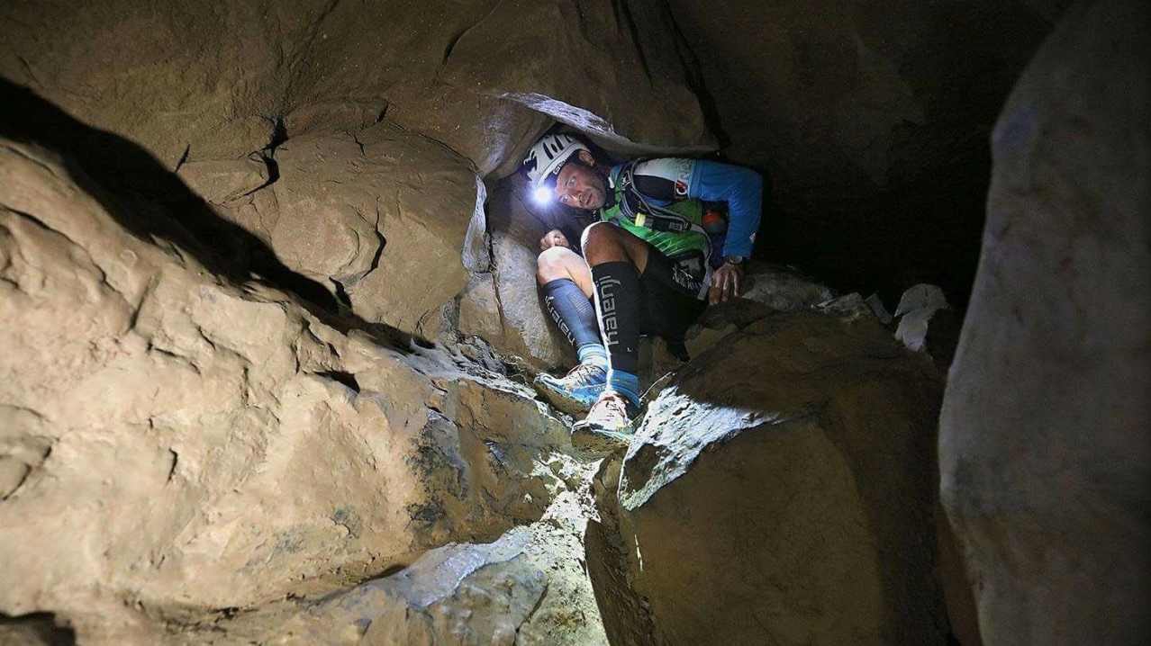 Man in Aillwee Cave in Ballyvaughan Man in Aillwee Cave in Ballyvaughan