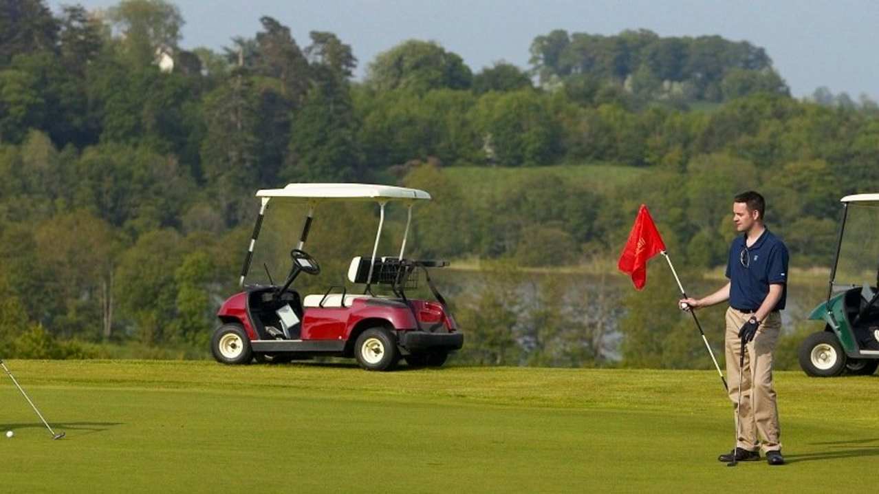Family playing golf at Loughgall Country Park 