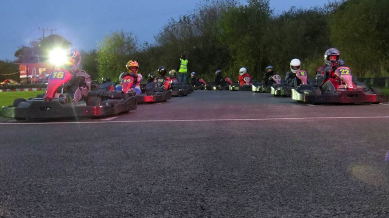People go kart racing at Karttrak Cromer