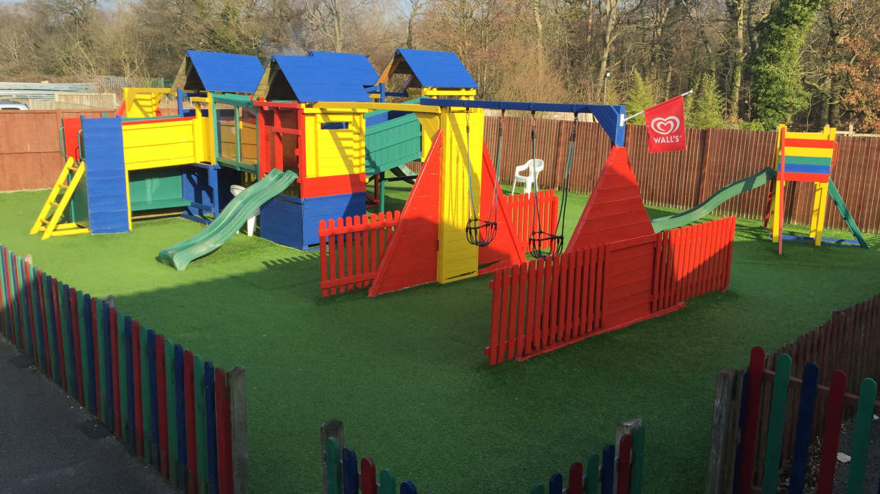 Outdoor adventure playground at Mini Monster Fun House in Neston Outdoor adventure playground at Mini Monster Fun House in Neston