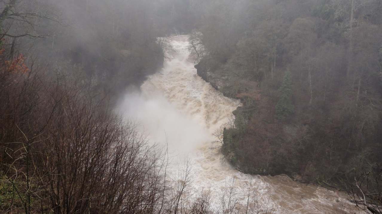 River at Falls of Clyde Wildlife Reserve in New Lanark