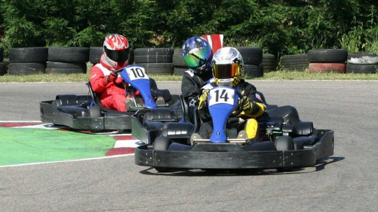 People go kart racing at Brentwood Karting People go kart racing at Brentwood Karting