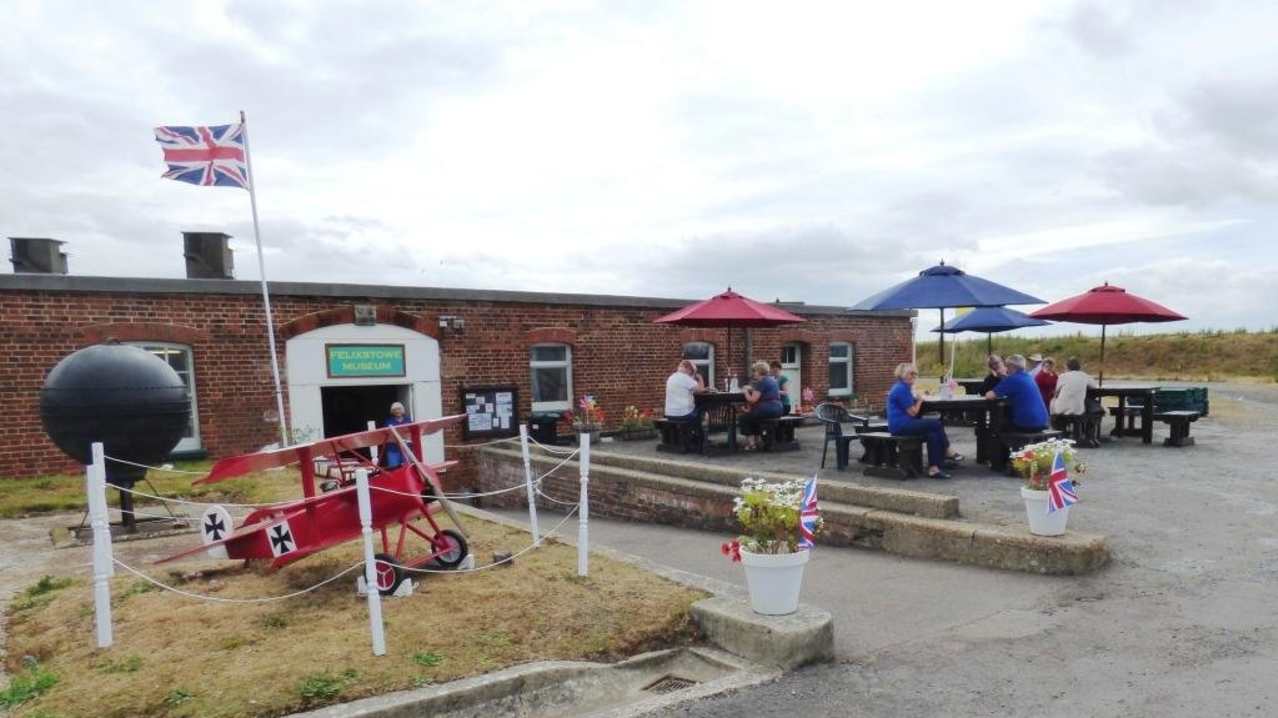 Outdoor seating area at Felixstowe Museum
