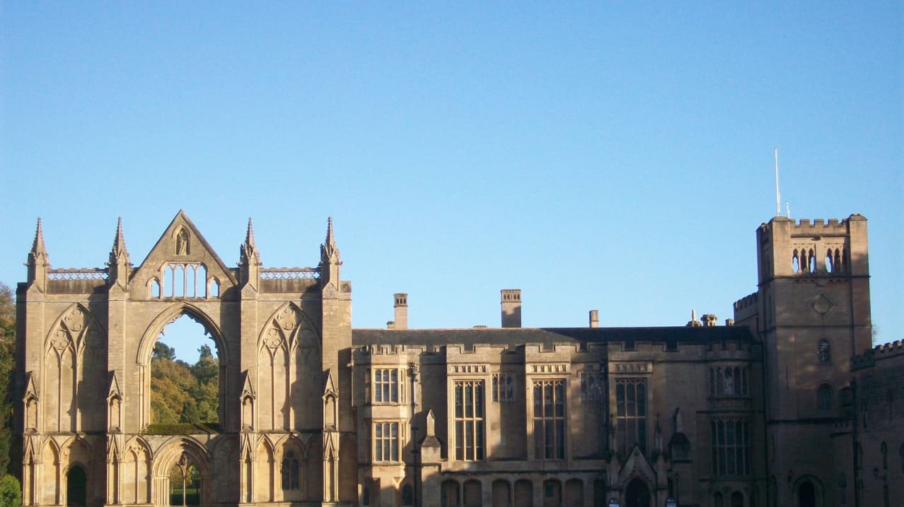 Outside view of Newstead Abbey in Nottingham