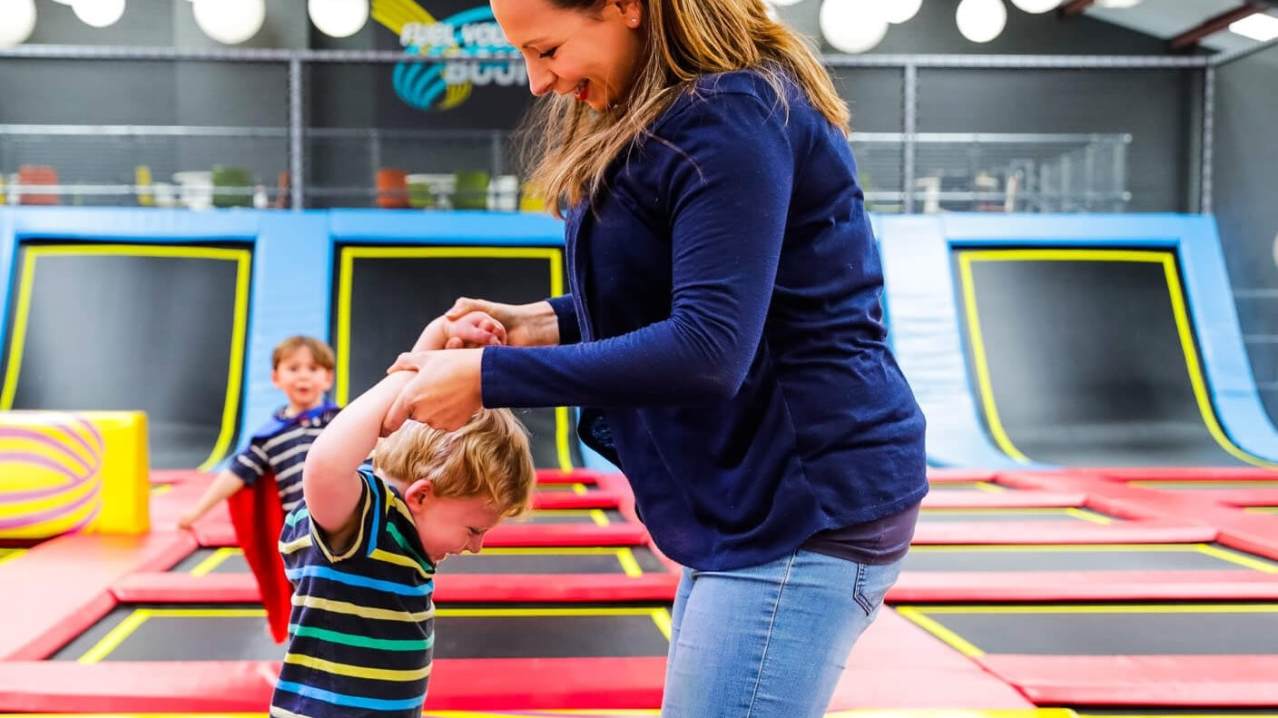 A mum and a little boy at RedKangaroo A mum and a little boy at RedKangaroo