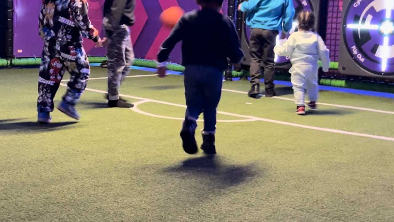 Our family visiting Flip Out Canary Wharf