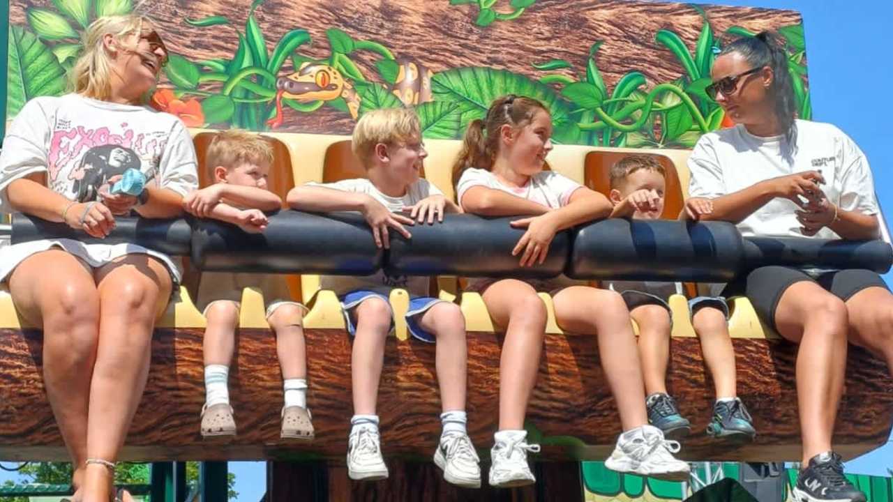 Squashing into the toddler rides Squashing into the toddler rides