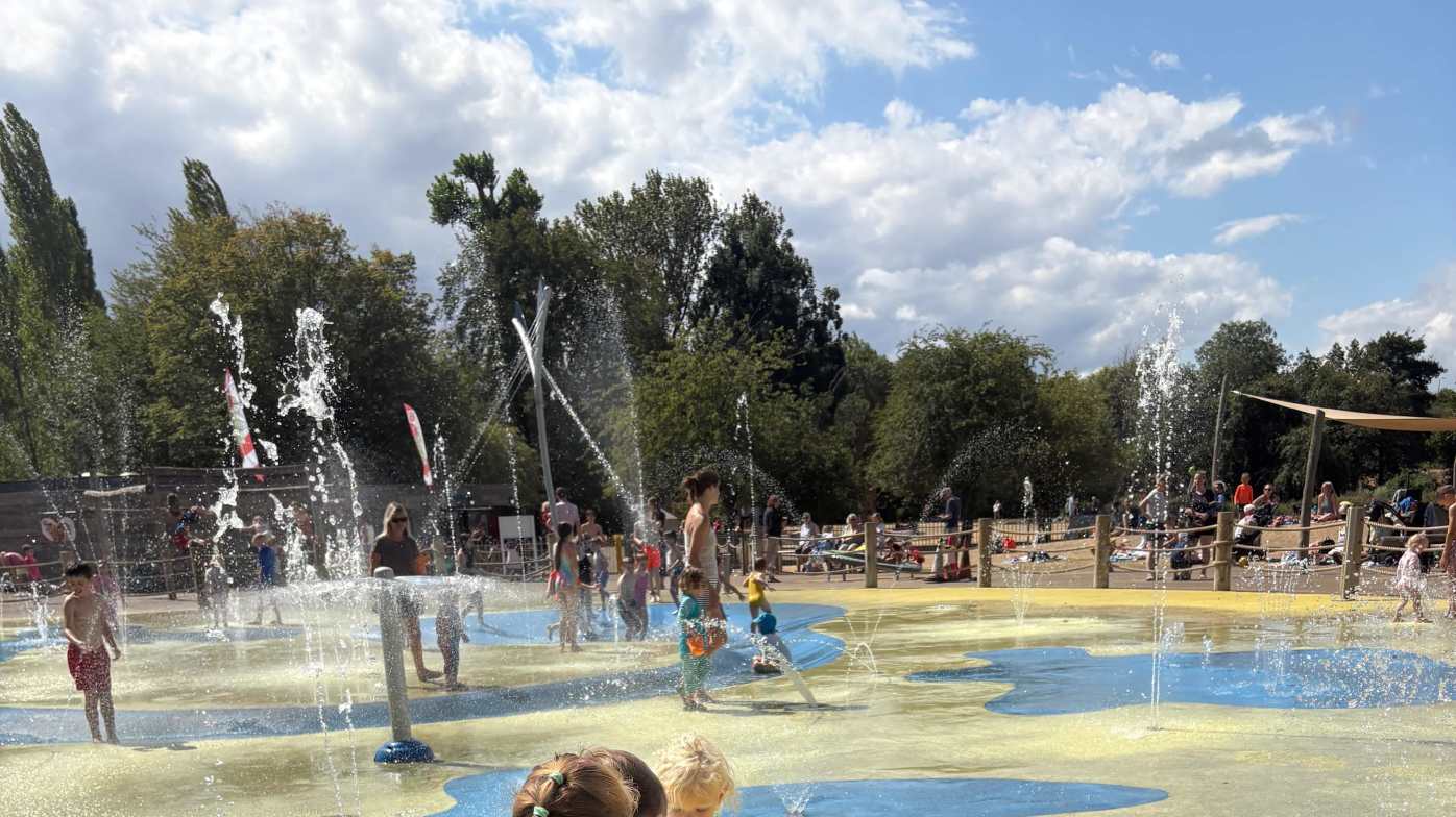 First view of the splash park First view of the splash park