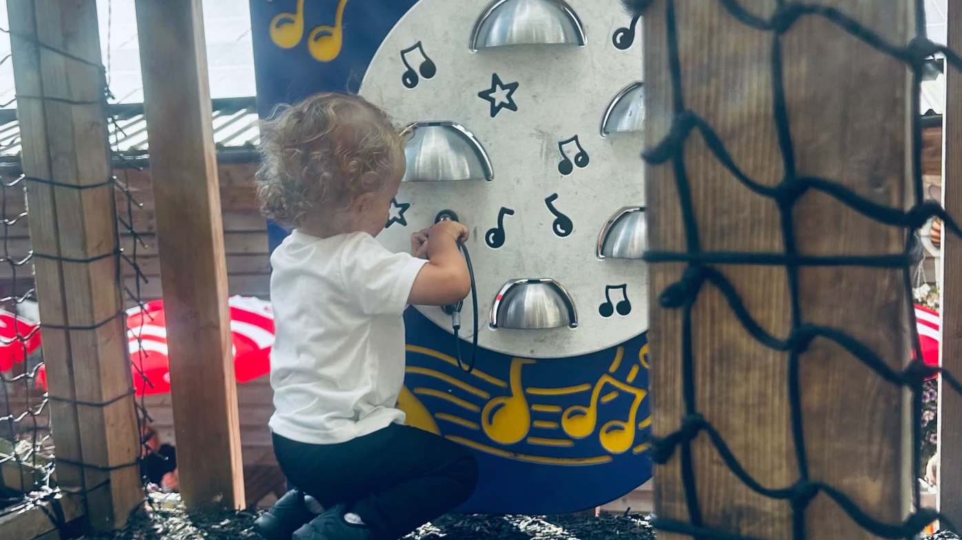 Outdoor play area making music Outdoor play area making music