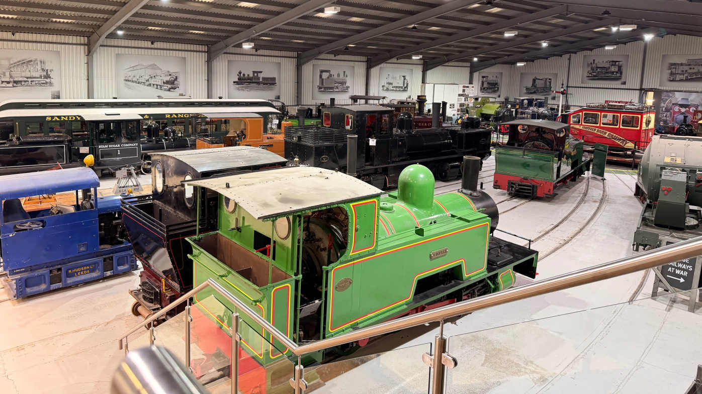 Inside the Roundhouse with vintage steam engines