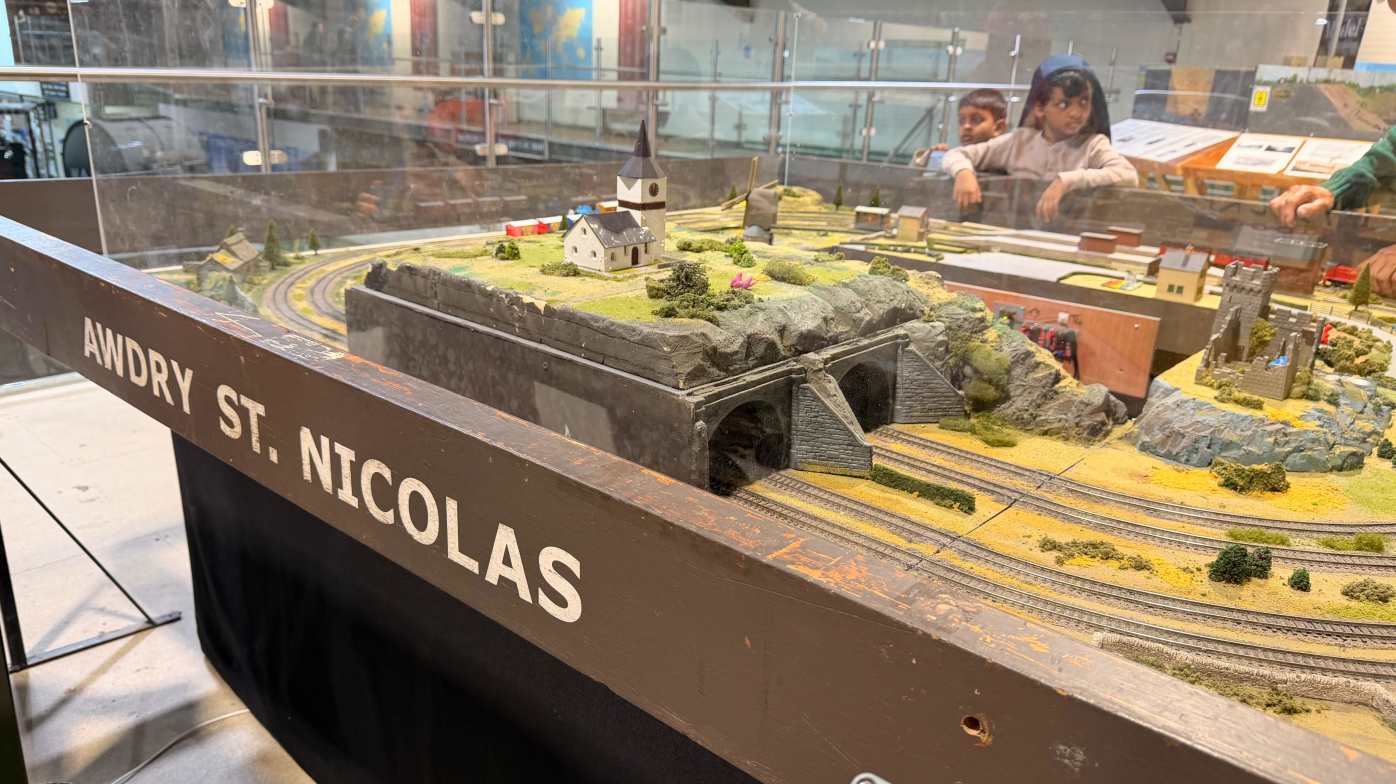 Model railways with speed buttons for kids to control the trains