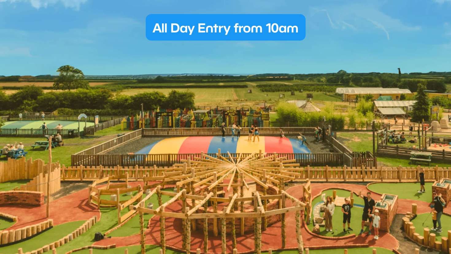 aerial view of national forest adventure farm