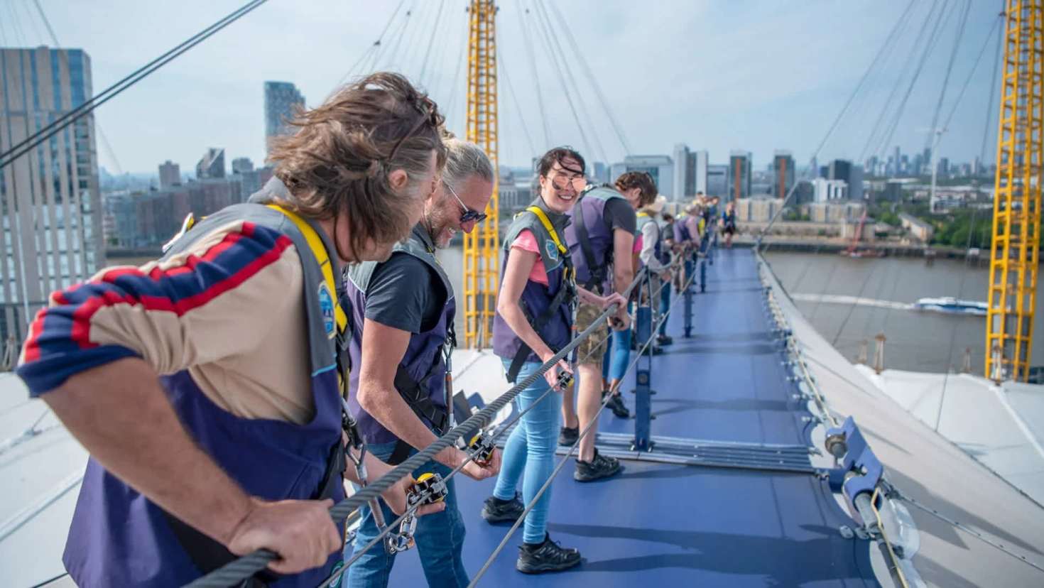Group exploring the O2 Arena London with Up at The O2.