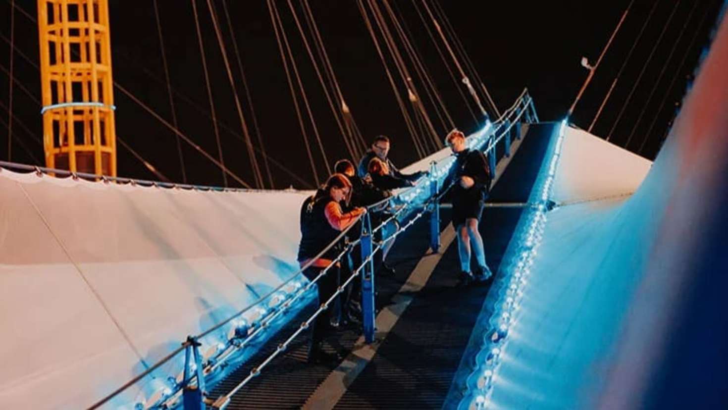 Night time climb of the O2 Arena with Up at The O2.