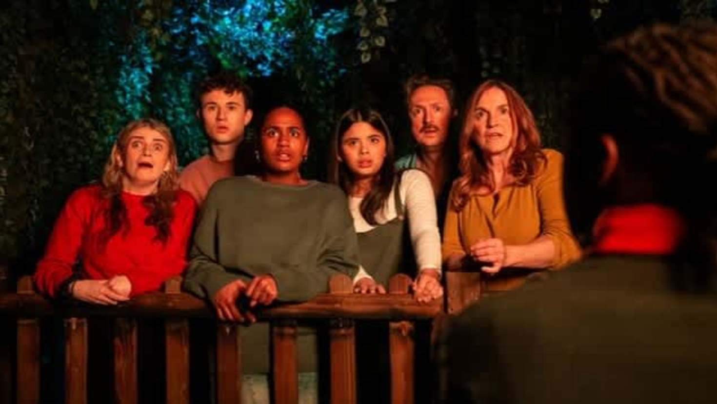 Group of guests look amazed during a dramatic scene in Jeff Wayne’s War of the Worlds immersive adventure, available with Jeff Wayne’s War of the Worlds tickets. Group of guests look amazed during a dramatic scene in Jeff Wayne’s War of the Worlds immersive adventure, available with Jeff Wayne’s War of the Worlds tickets.