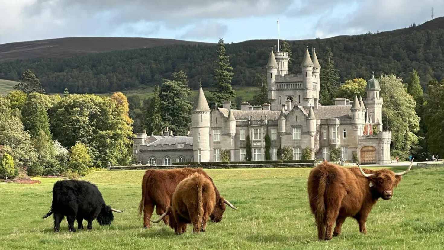 Tour guide speaking with guests in the Scottish Highlands