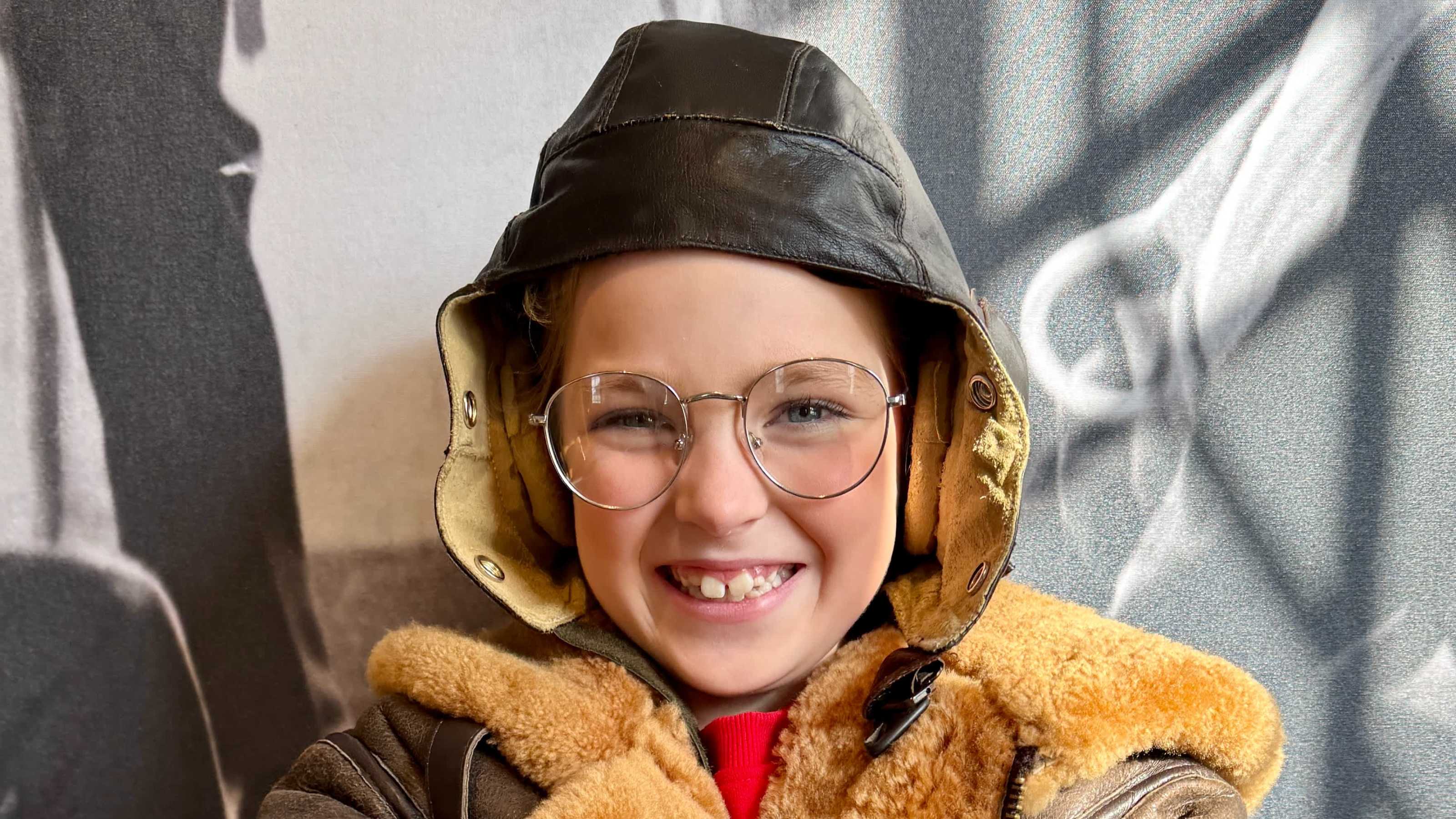 Trying on authentic flying gear was one of the day’s highlights. Trying on authentic flying gear was one of the day’s highlights.