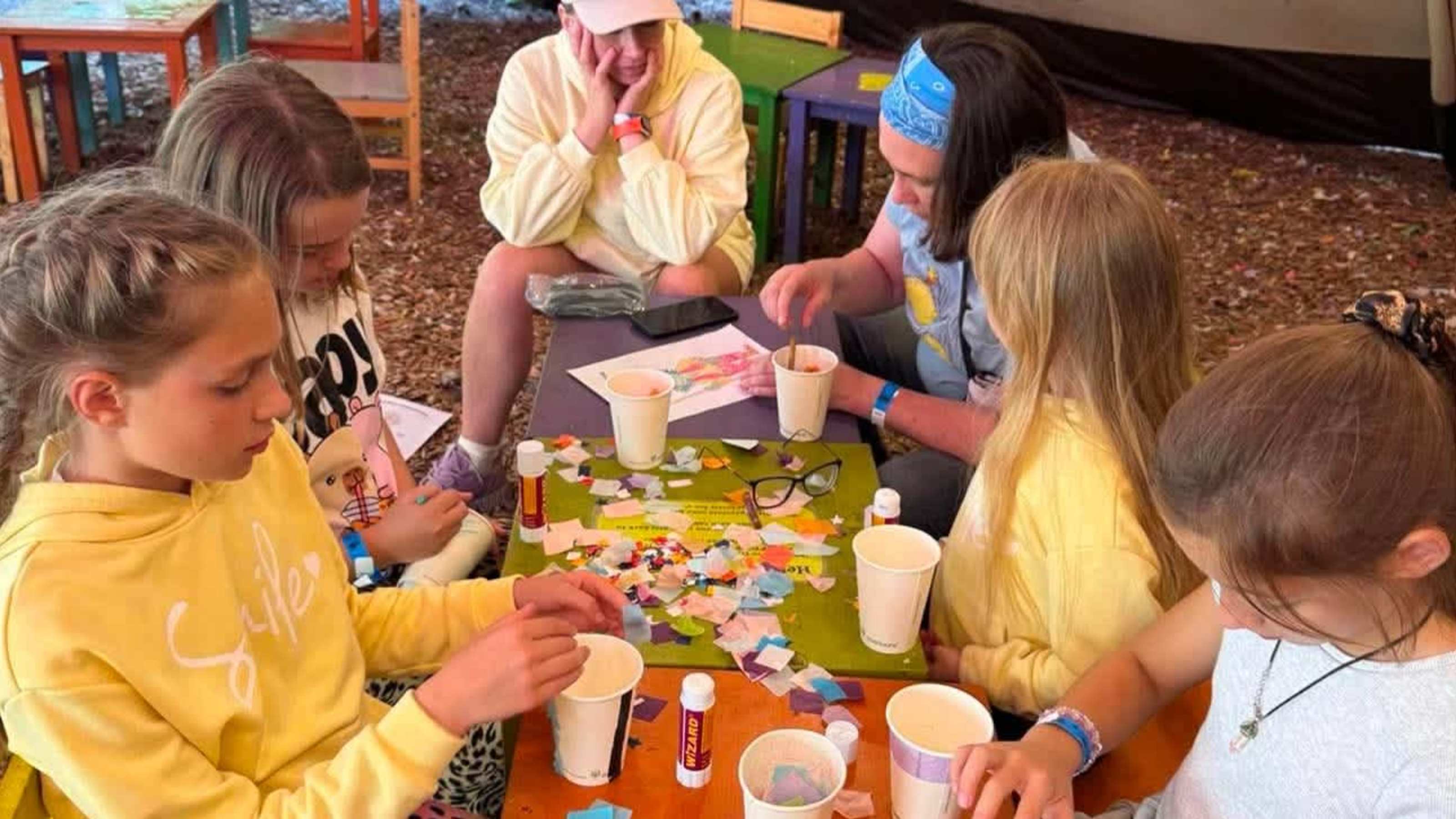 Colouring and sticking