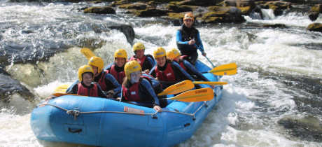 People rafting at Splash White Water Rafting in Aberfeldy