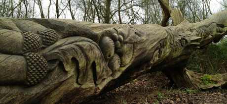 Carved tree at Aldenham Country Park in Elstree
