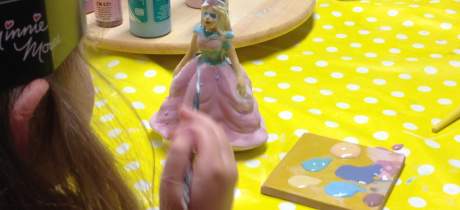 Girl painting princess at Wot Pots in Bristol