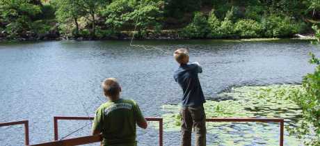 Kids fishing at The Quest in Isle of Mull