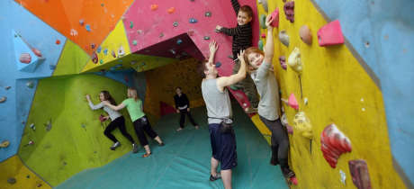 Kids climbing at Prudhoe Waterworld