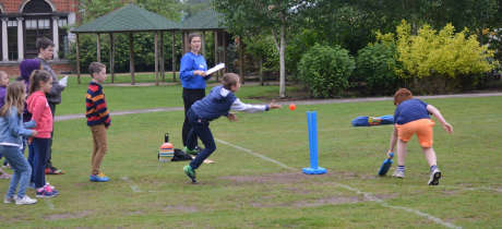 Kids playing cricket at Supercamps in Shrewsbury