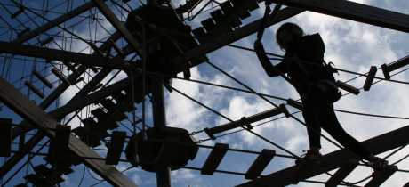 Girl on high rope course at Air Trail in Stockton-on-Tees
