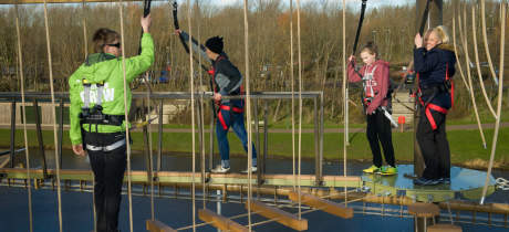 People on high rope course at Air Trail in Stockton on Tees