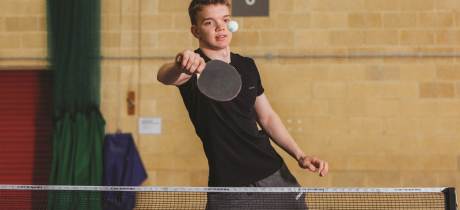 Guy playing table tennis at Silksworth Community Pool, Tennis & Wellness Centre in Sunderland