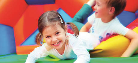Kids on soft play at Silksworth Community Pool, Tennis & Wellness Centre in Sunderland
