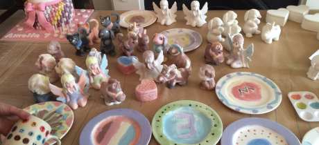 Painted crafts at Zebra Ceramics in Muswell Hill