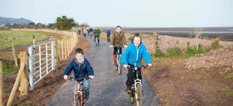 Kids cycling at Steam Coast Trail - Phase One in Dunster