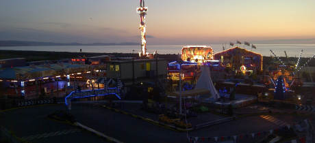 Night time at Knightlys Fun Parks in Conwy