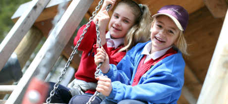 Girls at Killhope Lead Mining Museum in Bishop Auckland