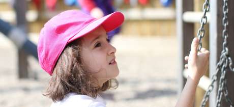 Girl on playground at Killhope Lead Mining Museum in Bishop Auckland