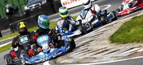 People go kart racing at Rye House Kart Raceway in Hoddesdon