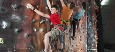 Kids climbing at Climbzone, Braehead